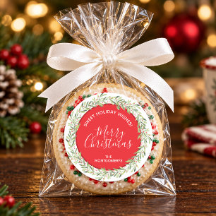 Wreath Christmas Homemade Holiday Baking Classic Round Sticker