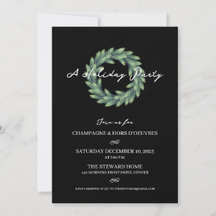 Wreath Christmas Party Invitation