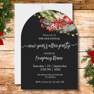  Wreath corporate logo New year office party  Invitation