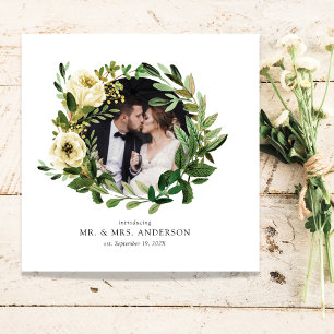 Wreath Elopement Photo Gallery Tri-Fold Invitation