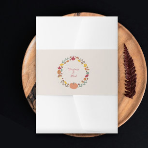 Wreath & Fall Wedding Invitation Belly Band