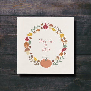 Wreath & Fall Wedding Napkins