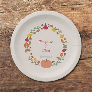 Wreath & Fall Wedding Paper Plates