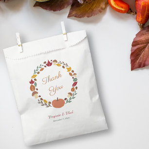 Wreath & Fall Wedding Thank You Favour Bag