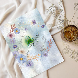 Wreath Floral and whimsy birthday invitation