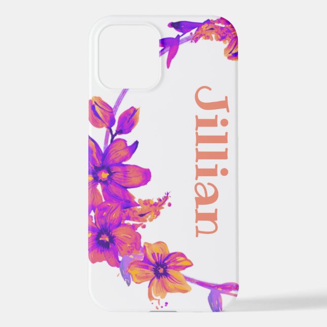 Wreath Flowers Greenery Floral Religious Gift Art iPhone Case (Back)