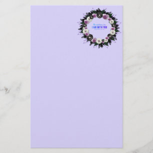 Wreath Flowers Greenery Floral Religious Gift Art Stationery