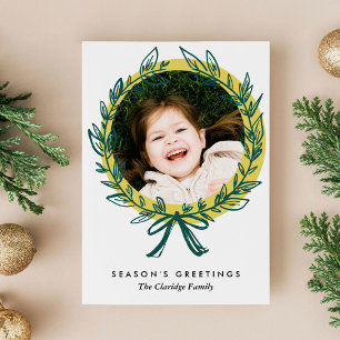 Wreath Frame Holiday Photo Card