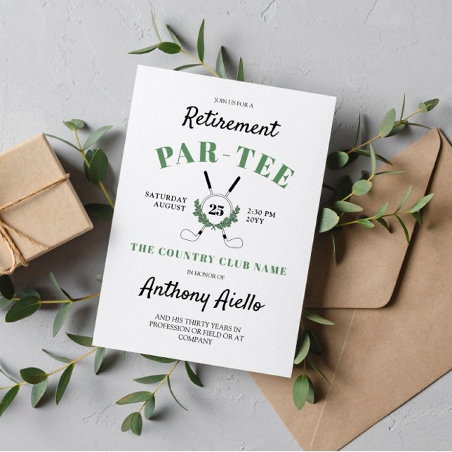 Wreath Golf Themed Retirement Party Invitation (Creator Uploaded)