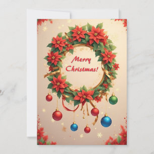 Wreath Holiday 🎄✨ Red Poinsettia Festive Elegant