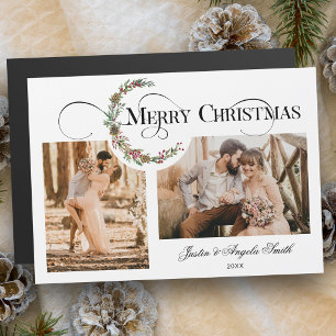 Wreath & Merry Christmas Typography Multi-Photo