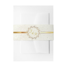 Wreath Monogram & Ribbon - Cream