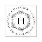 Wreath Monogram Round Return Address