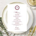Wreath Monogram Wedding Menu Cards Burgundy<br><div class="desc">A simple chic calligraphy wedding menu card. I do offer a free customisation service,  if you have any questions or special requests,  please feel free to contact me.</div>