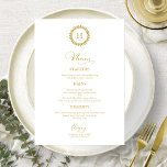 Wreath Monogram Wedding Menu Cards Gold<br><div class="desc">A simple chic calligraphy wedding menu card. I do offer a free customisation service,  if you have any questions or special requests,  please feel free to contact me.</div>