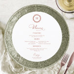 Wreath Monogram Wedding Menu Cards Rose Gold<br><div class="desc">A simple chic calligraphy wedding menu card. I do offer a free customisation service,  if you have any questions or special requests,  please feel free to contact me.</div>