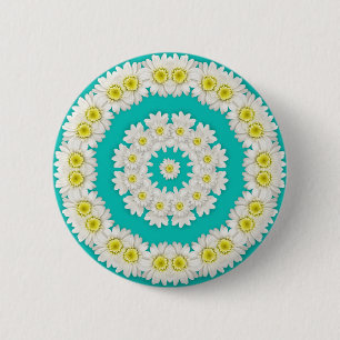 Wreath of Daisies 6 Cm Round Badge