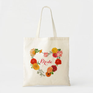 Wreath Of Flowers And Leaves Tote Bag
