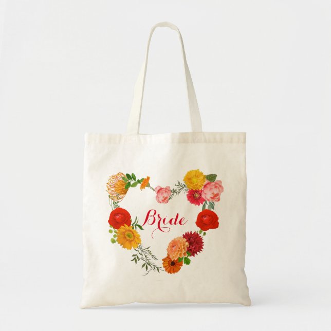 Wreath Of Flowers And Leaves Tote Bag (Front)