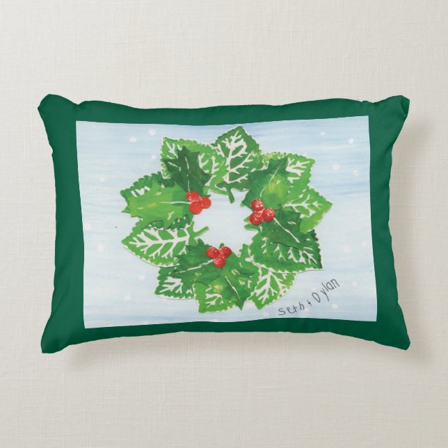 Wreath of Leaves - KIds Art for CHOC Decorative Cushion (Front)
