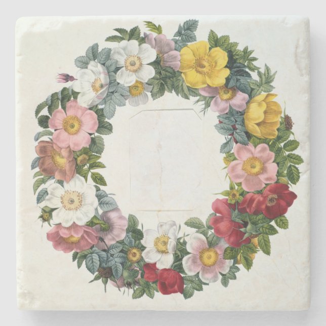 Wreath of Roses, Frontispiece for 'Les Roses' Stone Coaster (Front)