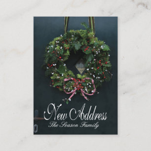 Wreath on door new address enclosure card