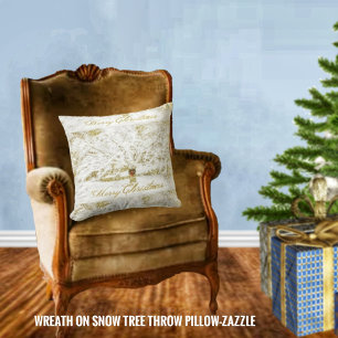 Wreath on Snow Tree Cushion