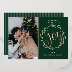 Wreath Real Foil Holiday Photo Card