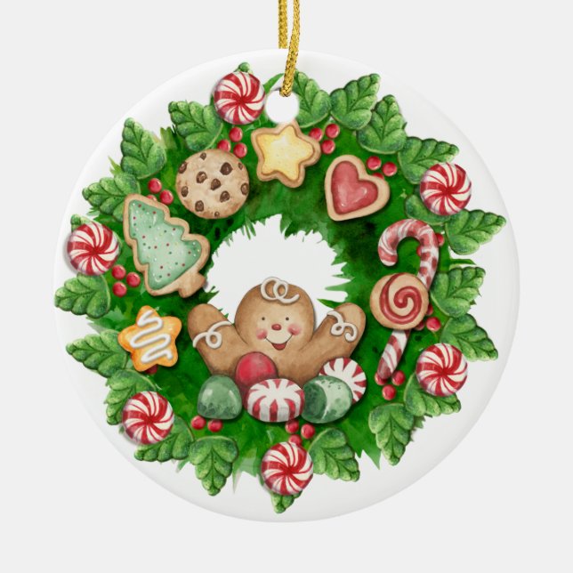 Wreath - SRF Ceramic Ornament (Front)