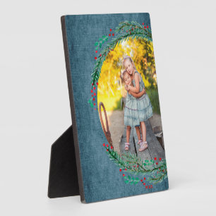 Wreath Tabletop Easel Photo Plaque