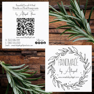 Wreath Vines Handmade   Handcrafted Business Card