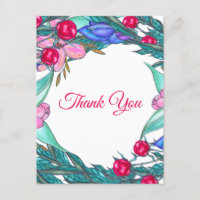 Wreath Watercolor drawing Thank You