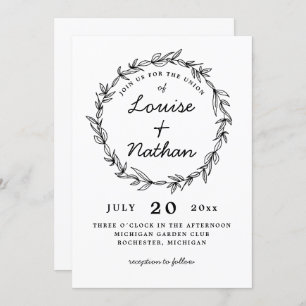 wreath wedding invitation