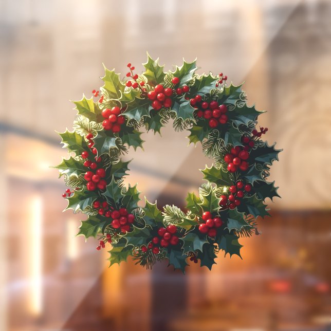 Wreath With Holly Berries Vector Art Logo (Sheet 2)