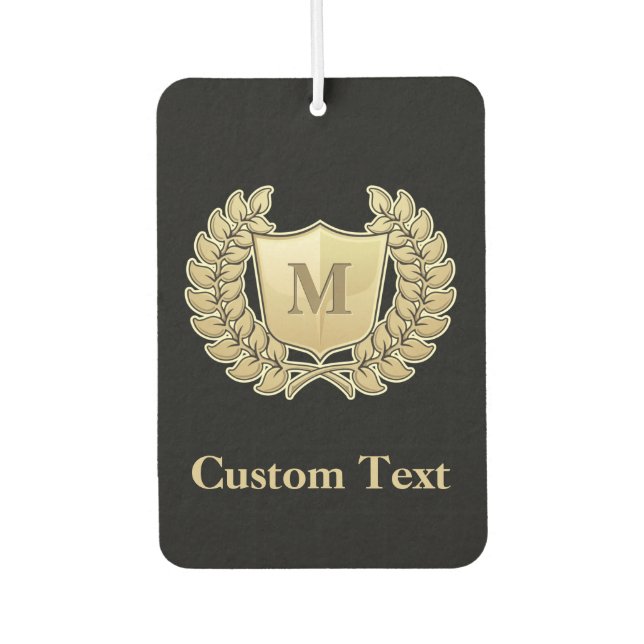 Wreath with Shield Car Air Freshener (Front)