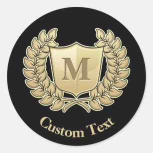 Wreath with Shield Classic Round Sticker