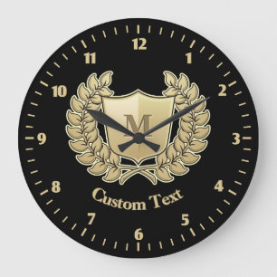 Wreath with Shield Large Clock