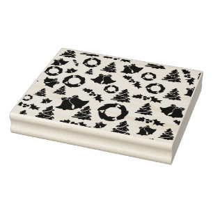 Wreaths bells christmas trees holly stamp