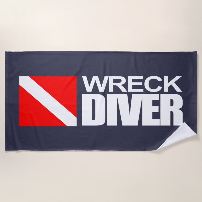 Wreck Diver Beach Towel (Front)