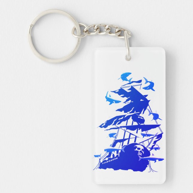 Wreck Diving And Sharks Key Ring (Front)