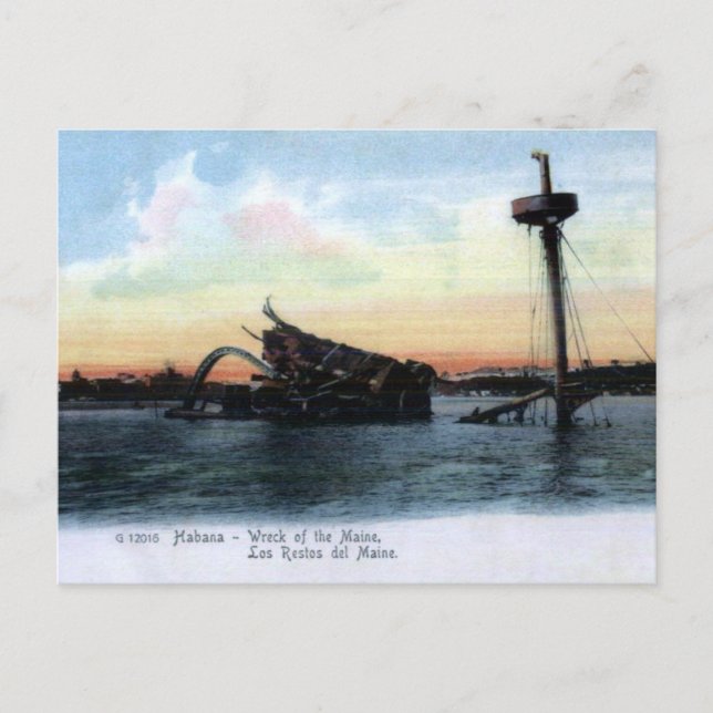 Wreck of the Maine Postcard (Front)