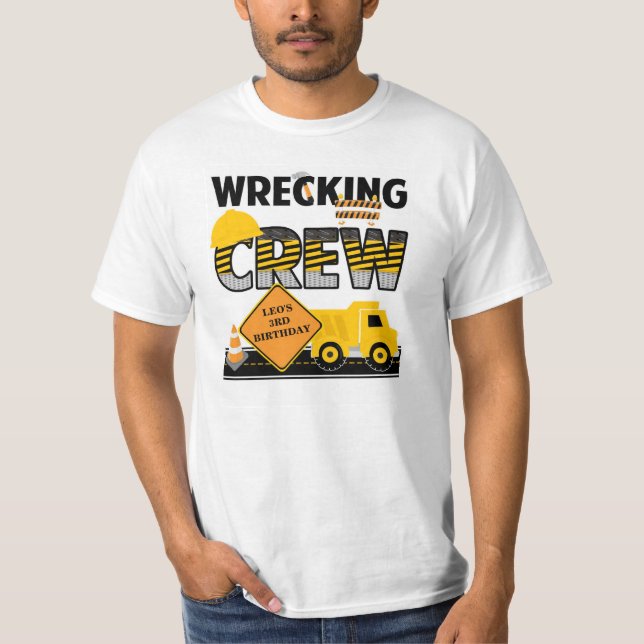 Wrecking Crew Shirt, Construction Work Zone, Name T-Shirt (Front)
