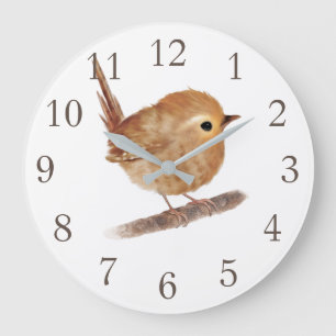 Wren Bird Personalised Wall Clock