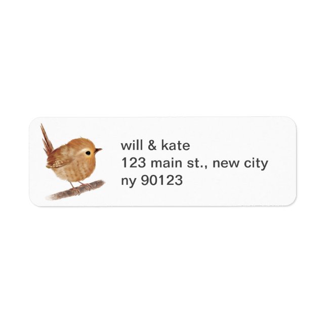 Wren Bird Return Address Labels (Front)