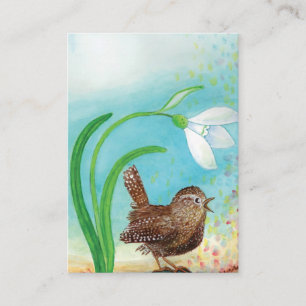 Wren Bird Sing at Dawn In the Spring  Enclosure Card