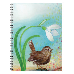 Wren Bird Sing at Dawn In the Spring Notebook