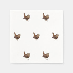 Wren Bird singing loud and beautiful song    Napkin