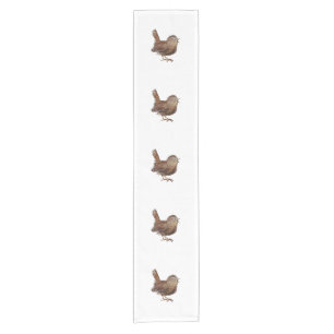 Wren Bird singing loud and beautiful song Short Table Runner