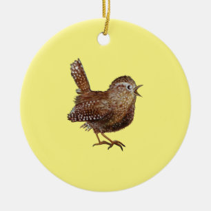 Wren Bird (Troglodytes Troglodytes) Ceramic Ornament