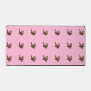 Wren Bird (Troglodytes Troglodytes) Light Pink Desk Mat